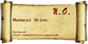 Madacsi Orion névjegykártya